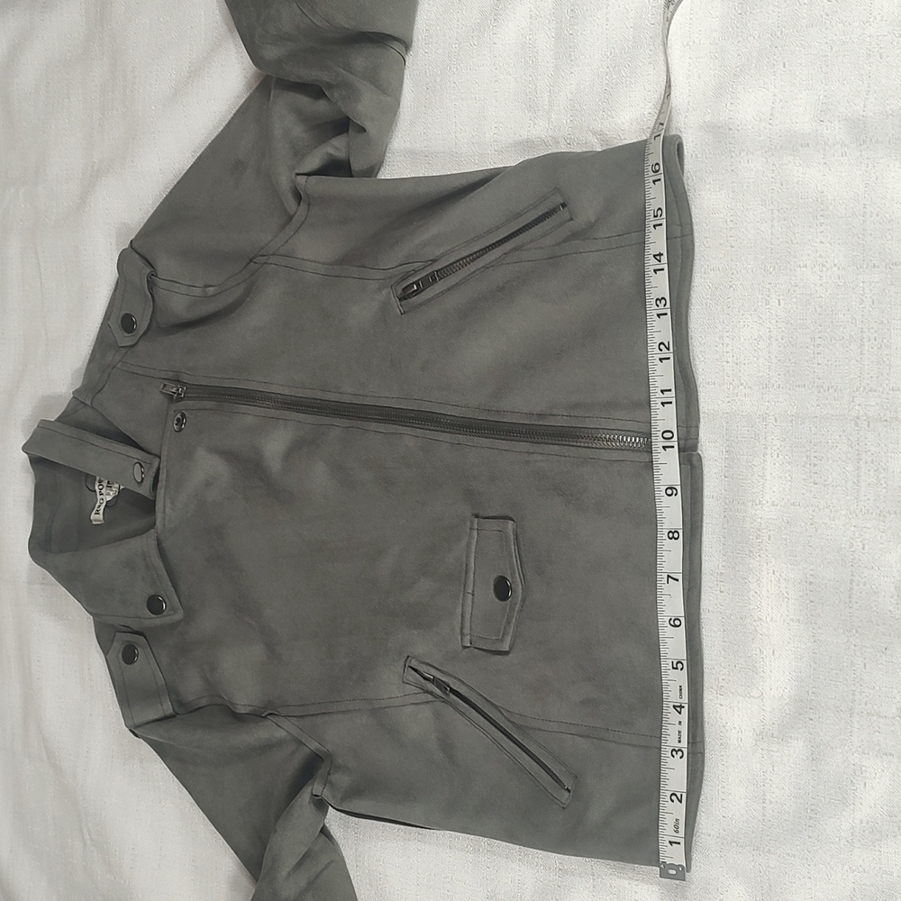 Rag Poets Soft Gray Polyester Spandex Night Out Jacket Coat Zip Up Size Small - Picture 9 of 11